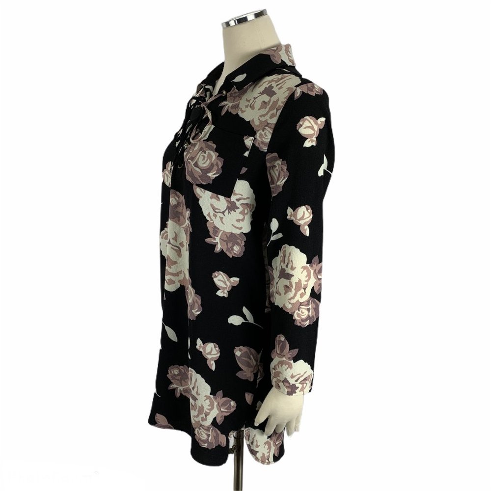 Mud pie Small Floral Long Sleeve Shirt Dress Roses - Picture 2 of 6